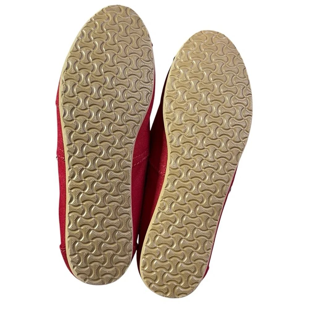 Toms Alpargates Red Canvas Flats Slip-On Canvas Loafers Comfort Cushion Easy on.